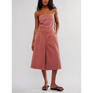 Free People Juniper Jumpsuit Dress Tube Solid Billowy Beach Wide-Leg XS 287278